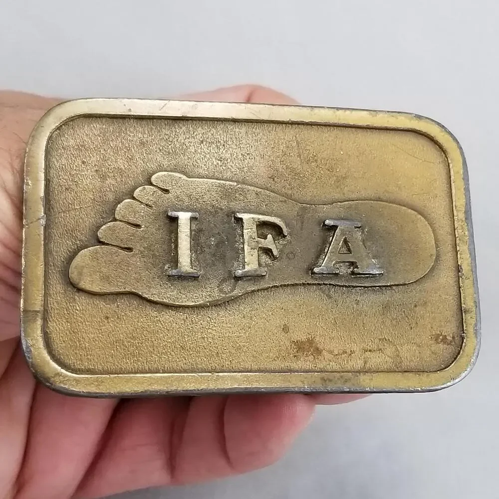 Vintage Belt Buckle IFA International Footprint Association Made By Hit Line USA